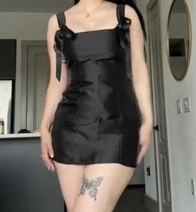 NWT DOLLS KILL SATIN BOW DRESS SIZE SMALL - Picture 1 of 5