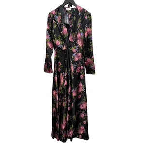 Faracco Multicoloured Floral Print V-Neck Maxi Dress - Picture 1 of 5