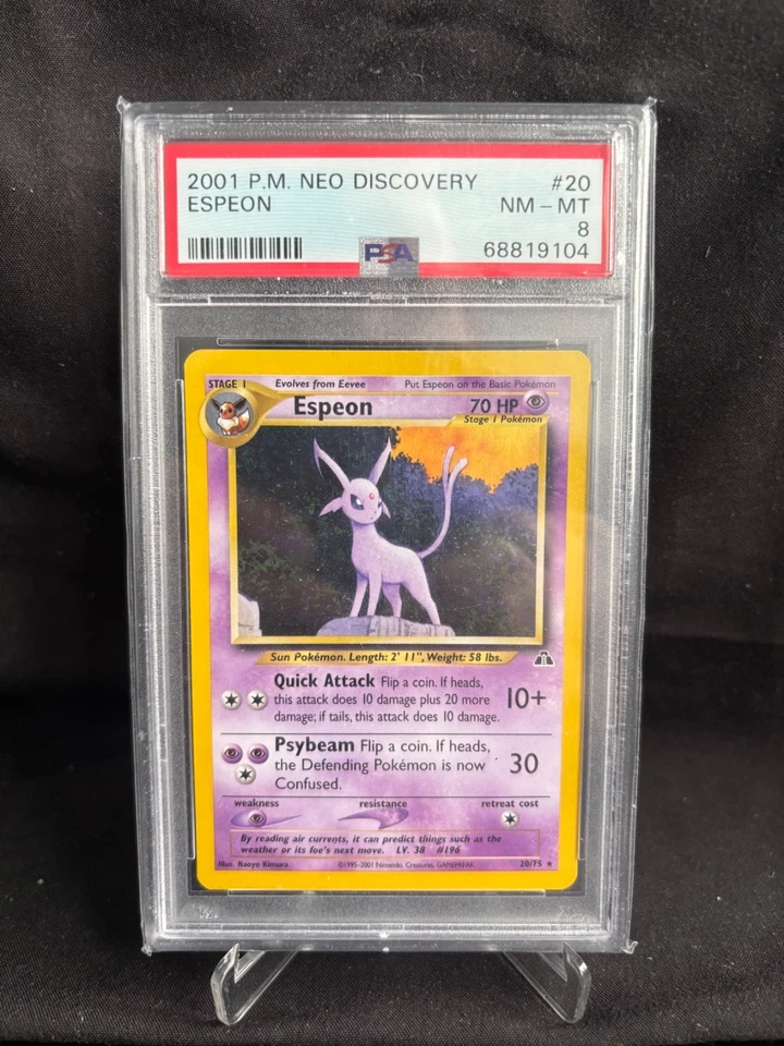 2001 Pokémon Neo Discovery Espeon #20 PSA 8 NM MT Vintage - Regular - Image 1 of 2