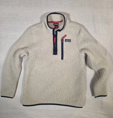 Patagonia Kids ретро ворс пуловер куртка M (10) El крышка хаки флис 1/4 молнии - Изображение 1 из 4
