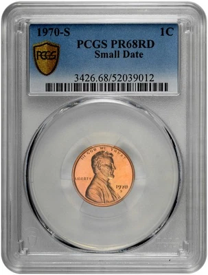 1970 S 1C Lincoln Memorial Cent PCGS PR 68 RD Small Date - Image 1 of 4