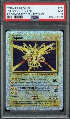 PSA 7 2002 Pokemon Legendary Collection Zapdos 19/110 Reverse Holo Foil WOTC - Image 1 of 2