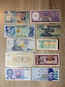 Assorted Lot of 10 Foreign Mixed Banknotes Circulated Set of World Paper Money - Picture 1 of 1