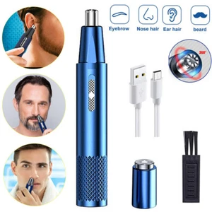 2 In 1 Electric Hair Trimmer Ear Nose Beard Eyebrow Shaver USB Rechargeable Men - Picture 1 of 15