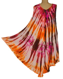 Sommerkleid Tunika Strandkleid Kleid Hippie Boho Batik 38 40 42 44 46 48 N°92.2 - Picture 1 of 1