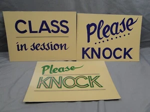 Vintage Please Knock School Teacher Classroom Signs Handmade Laminated - Picture 1 of 7