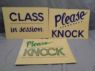 Letreros de colección Please Knock para maestros de escuela laminados hechos a mano Foto 1 de 4