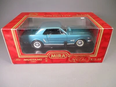 AX139 MIRA GOLDEN LINE 1/18 1:18 FORD MUSTANG 1965 BLEUE REF 6113 - Photo 1/4