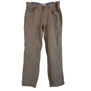 Pantalone Peter Millar uomo 33x29 100% lino kaki/abbronzatura estivo leggero - Foto 1 di 13