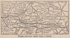 G9537 Nouveau Front Français Dans L'L’Aisne - Carte D'Époque - 1917 Vintage Map