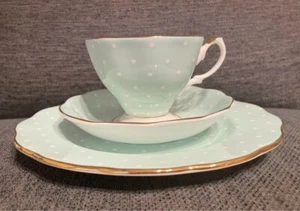 Royal Albert 100 Years 1930's Polka Rose Cup Saucer Plate Trio Set #1 - Picture 1 of 7