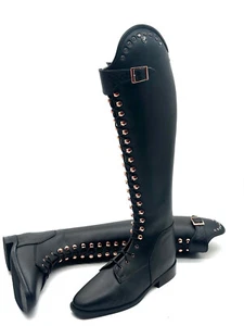 Reitstiefel Dressurstiefel Schnürung Rosegold Gr 40 H46,5 W 34,5 Healthy Horses - Bild 1 von 5