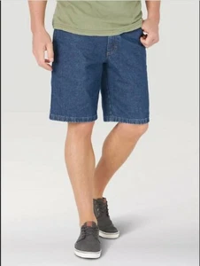 Wrangler SIZE 42X10 Denim Blue Flat Front Classic Fit Shorts NEW - Picture 1 of 1