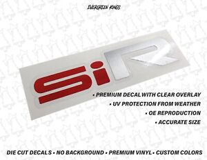 SiR JDM Rear Hatch Trunk Emblem Badge Premium Clear Decal for CRX CIVIC EF8 EF9