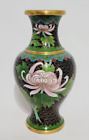 Vintage Chinese Cloisonne Hand Painted Flower Vase Floral