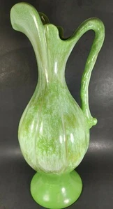 JARRÓN DE MESA JARRA DE AGUA GRANDE DE COLECCIÓN REAL HAEGER VERDE REMOLINO MCM DECORACIÓN - Imagen 1 de 10
