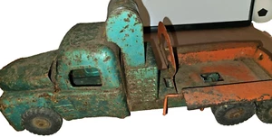 Struco Dump Truck Pressed Steel Red And Green Parts Car - Picture 1 of 12