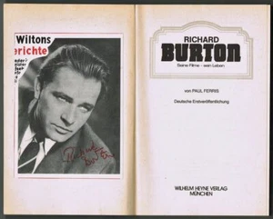 Richard Burton Autograph on Snippet in Book. CoA - Picture 1 of 5