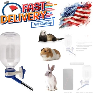 Small Animal Water Bottle No-Drip Leak-Proof Cage or Wall Mount for Guinea Pigs - Picture 1 of 11