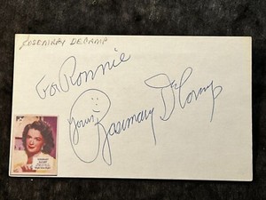 Autographed Index Card Rosemary DeCamp