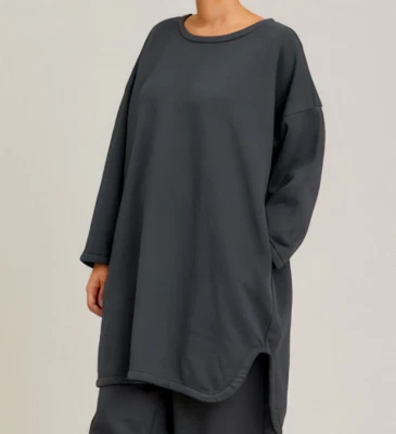 Black Crane gray 100% cotton made in USA tunic dress XS - Image 1 of 4