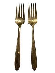 Set of 2 Grosvenor by Oneida Individual Salad Forks Silverplate 6 1/4" - Picture 1 of 8