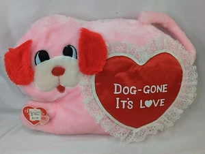 Peluche cuscino cane coccola spirito rosa 15 pollici cane-andato è amore peluche - Foto 1 di 9