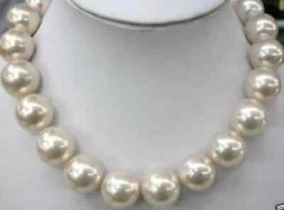 PRETTY LARGE FASHION 12MM SEA SMART BAROQUE SHELL PEARL NECKLACE 18" - Image 1 of 3