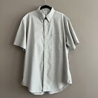 Brooks Brothers Mens Large Shirt Short Sleeve Button Down Gray 100% Cotton