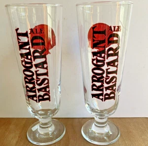 2 Arrogant Bastard 9" Pilsner Glasses - Picture 1 of 2