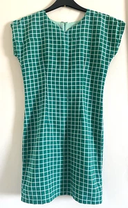 Sweet Liberty Short Sleeve Green & White Check Design Summer Dress Size M UK 12 - Picture 1 of 6