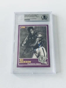 Tarjeta autografiada suplementaria firmada por BO JACKSON Raiders 1989 Score #384S - BAS - Imagen 1 de 2