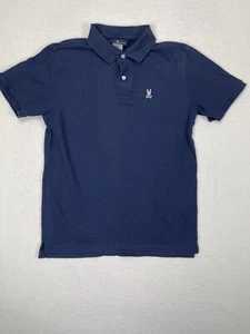 Psycho Bunny Poloshirt Herren Medium 5 Häschen blau Pima Baumwolle gesticktes Logo - Bild 1 von 10