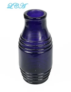 CLEAN purple FIGURAL BARREL shaped MUSTARD BOTTLE / JAR early blown glass - Picture 1 of 4