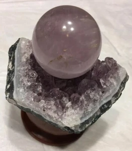 3 Stück Casa Amethyst Quarz Set Natur Kristall Kugel Geode Selten 3. Auge Heilung - Bild 1 von 12