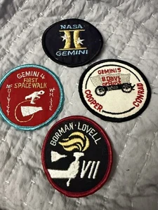 NASA Patches Lot  Of 4 Gemini 2,4,5 & 7 First Space Walk - White - Conrad Lovell - Picture 1 of 6