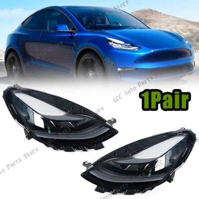 2Pcs Headlight Assembly Headlamp For Tesla Model 3 Model Y 2021 2022 2023 - Image 1 of 4
