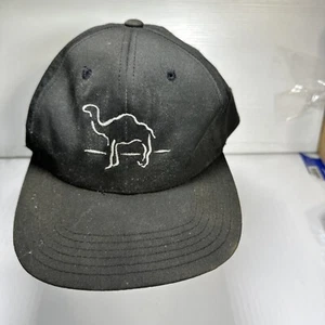 Vtg Camel Hat Cap Snap Back Black Cigarette Spell Out  - Distressed Y4 - Picture 1 of 10
