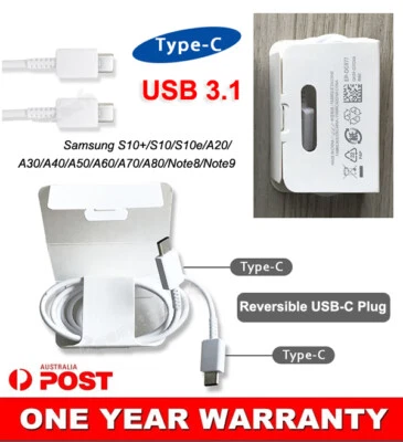 Original USB-C Type C M/M Cable Charger Cord For Samsung Galaxy S10 A80 A70 A20  - Image 1 of 4