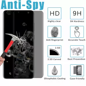 Privacy Anti-Spy Glass Screen Protector For Samsung Galaxy Note 20 Ultra S20+ 5G - Picture 1 of 28