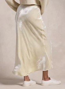 Polo Ralph Lauren Yellow Silk Velvet Bias Cut Midi Skirt UNIQUE Size 10 PRISTINE - Picture 1 of 11