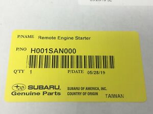 Genuine Subaru Remote Start 2020-2024 Legacy & Outback w/ PUSH Start H001SAN001