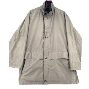 Newport Harbor Tan Button-Front Zip High Collar Flap Pockets Trench Coat Large - Picture 1 of 11