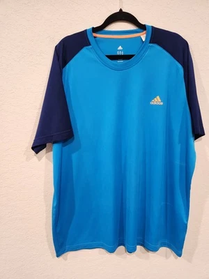 👕 Adidas Men’s Climalite Blue & Navy Short Sleeve Athletic Shirt Size 2XL - Image 1 of 4