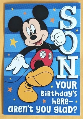 Mickey Mouse Birthday Greeting Card (+ Envelope 5x7")/ Son - Image 1 of 4