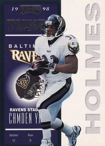 1998 Playoff Contenders Baltimore Ravens Priest Holmes Ticket 5 Card - Picture 1 of 2