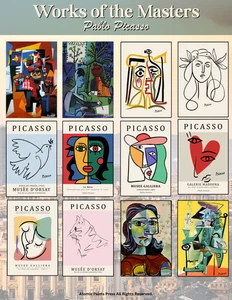 Works of the Masters - Pablo Picasso Custom Vinyl Die-Cut Stickers Set - Picture 1 of 1