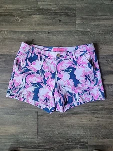 LILLY PULITZER pantaloncino rayon elasticizzato floreale rosa blu taglia 8 casual estivo - Foto 1 di 7