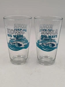 Kona Big Wave Liquid Aloha Beer Pint Glasses Set of 2 - Picture 1 of 6