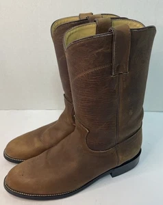 Diamond J Cowboy Boots Men’s 7B Brown Leather - Picture 1 of 11